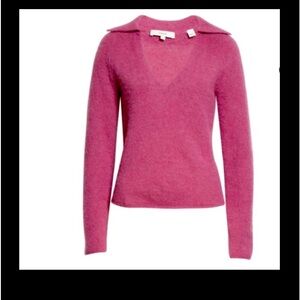 VINCE NEW Brushed Alpaca & Merino Wool Polo
Sweater Hollyhock Small
With tags